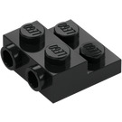 LEGO Black Plate 2 x 2 x 0.7 with 2 Studs on Side (4304 / 99206)