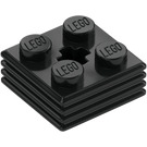 LEGO Black Plate 2 x 2 x 0.7 with Ribs (71752)