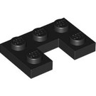 LEGO Black Plate 2 x 3 with Cut Out (73831)