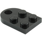 LEGO Black Plate 2 x 3 with Rounded End and Pin Hole (3176)
