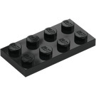 LEGO Noir assiette 2 x 4 (3020)