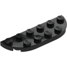 LEGO Black Plate 2 x 6 with Rounded Corners (18980)