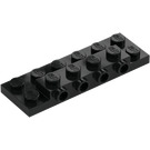 LEGO Nero Piastra 2 x 6 x 0.7 con 4 Bottoncini su Lato (72132 / 87609)