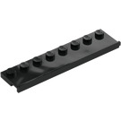 LEGO Black Plate 2 x 8 with Door Rail (30586)