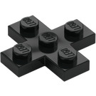 LEGO Černá Deska 3 x 3 Kříž (15397)