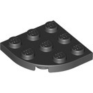 LEGO Black Plate 3 x 3 Round Corner (30357)
