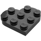 LEGO Schwarz Platte 3 x 3 Runden Herz (39613)