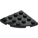 LEGO Zwart Plaat 4 x 4 Rond Hoek (30565)