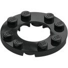 LEGO Zwart Plaat 4 x 4 Rond met Uitsparing (11833 / 28620)