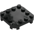 LEGO Black Plate 4 x 4 x 0.7 with Rounded Corners and Empty Middle (66792)