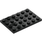 LEGO Zwart Plaat 4 x 6 (3032)