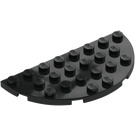 LEGO Svart Platta 4 x 8 Runda Halv Cirkel (22888)