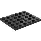 LEGO Black Plate 5 x 6 with Hole