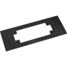 LEGO Black Plate 6 x 16 with Motor Cutout Type 2 (Large Cutout) (3058)