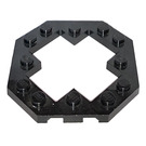 LEGO Zwart Plaat 6 x 6 Octagonal met Open Midden (30062)