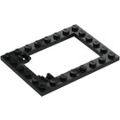 LEGO Black Plate 6 x 8 Trap Door Frame Flush Pin Holders (92107)