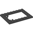 LEGO Black Plate 6 x 8 Trap Door Frame Recessed Pin Holders (30041)