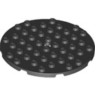 LEGO Black Plate 8 x 8 Round Circle (74611)