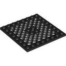 LEGO Black Plate 8 x 8 with Grille (Hole in Center) (4047 / 4151)
