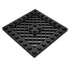 LEGO Svart Plate 8 x 8 med Gitter (Ingen hull i midten) (4151)