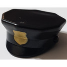 LEGO Black Police Hat with Brim with Police Badge (15924 / 18347)