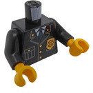 LEGO Černá Policie Minifigurka Trup s Buttoned-Nahoru Bunda s Sheriff's Odznak (76382 / 88585)