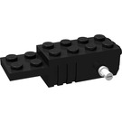 LEGO Negro Pullback Motor 6 x 2 x 1.3 con Blanco Shafts y Negro Base (42288 / 42853)