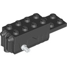LEGO Zwart Pullback Motor 6 x 2 x 1.6 met Wit Shafts en Zwart Basis (42289)