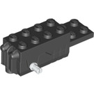 LEGO Černá Pullback Motor 6 x 2 x 1.6 s Bílá Shafts a Černá Základna (42289)