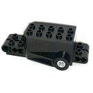 LEGO Sort Pullback Motor 9 x 4 x 2 1/3 med sort base, hvide akselhuller og knops på overfladen foran (32283)