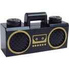 LEGO Nero Radio con Gold Trim e Cassette (36357 / 93386)