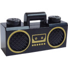 LEGO Noir Radio avec Gold Trim et Cassette (36357 / 93386)