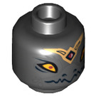 LEGO Black Rawzom Head (Recessed Solid Stud) (3626 / 12863)