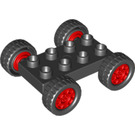 LEGO Black Red McQueen (10996) Duplo Plate 2 x 4 with Axle Holders (35075 / 42428)