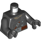 LEGO Zwart Rood Skull Minifig Torso (973 / 76382)