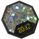 LEGO Black Roadsign Clip-on 2 x 2 Octagonal with '20-X2' and Glitter Sticker