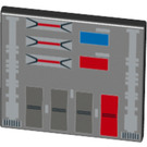 LEGO Schwarz Roadsign Clip-auf 2 x 2 Platz mit Blau, rot und Grau Switches mit offenem 'U'-Clip (15210 / 23805)