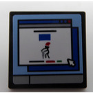 LEGO Zwart Roadsign Clip-Aan 2 x 2 Vierkant met Computer Screen Sticker met Open 'O'-clip (15210)