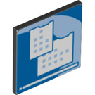 LEGO Schwarz Roadsign Clip-auf 2 x 2 Platz mit Computer Screen mit offenem 'O' Clip (15210 / 67432)