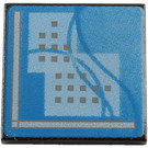 LEGO Schwarz Roadsign Clip-auf 2 x 2 Platz mit Computer Screen mit offenem 'U'-Clip (15210 / 93336)