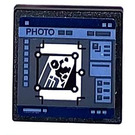 LEGO Black Roadsign Clip-on 2 x 2 Square with Desktop with Photo Editing Program Sticker with Open 'O' Clip (15210)