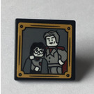 LEGO Zwart Roadsign Clip-Aan 2 x 2 Vierkant met Gilderoy Lockhart en Harry Potter Sticker met Open 'O'-clip (15210)
