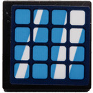 LEGO Zwart Roadsign Clip-Aan 2 x 2 Vierkant met Solar Paneel Sticker met Open 'O'-clip (15210)