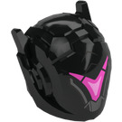 LEGO Black Robot Helmet with Ear Antennas with Pink Visor with Silver Markings (46534)