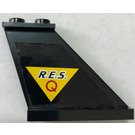 LEGO Black Rudder 1 x 3 x 4 with ResQ (Right) Sticker (2340)