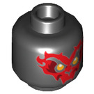 LEGO Schwarz Rumble / Savage Minifigure Kopf (Einbau-Vollbolzen) (3626 / 81095)
