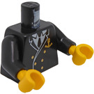 LEGO Negro Sea Capitán Torso con Ancla (973)