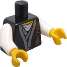 LEGO Svart Sensei Wu - Svart Robes med Gold Chinese Lettering Overkropp (76382 / 88585)