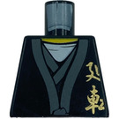 LEGO Zwart Sensei Wu - Zwart Robes met Gold Chinese Lettering Torso zonder armen (973)