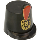 LEGO Black Shako Hat with Red Plume and Golden Ornamental Badge (2545 / 84625)